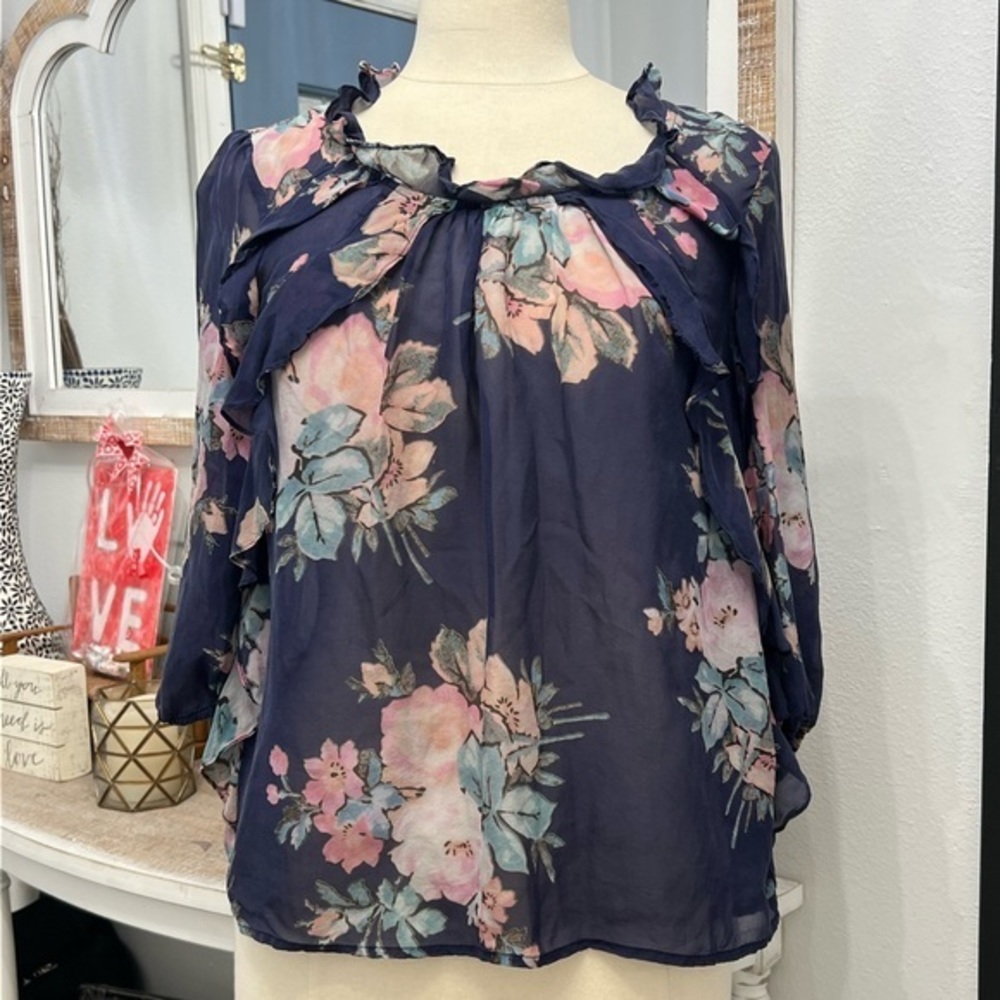 Leifsdottir Anthropologie 100% silk top blouse